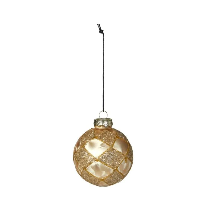 Julkula med mönster i guld/champagne 8 cm i dia