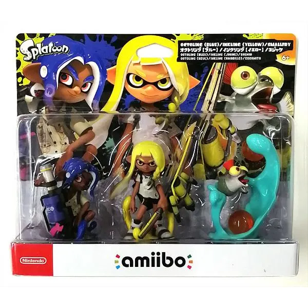 amiibo Trippelset Inkling Gul Octoling Blå Kojake Splatoon Nintendo Japan