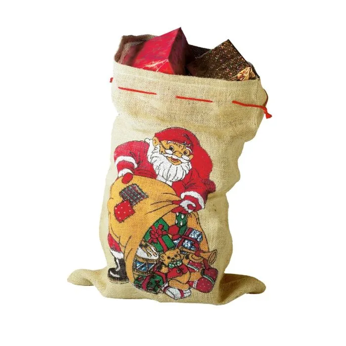 Julklappsäck med jultomten