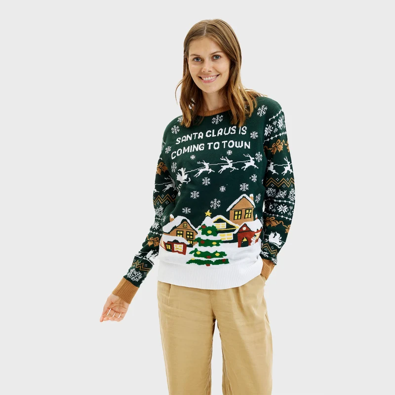 Santa Claus Is Coming To Town med lys - Dame
