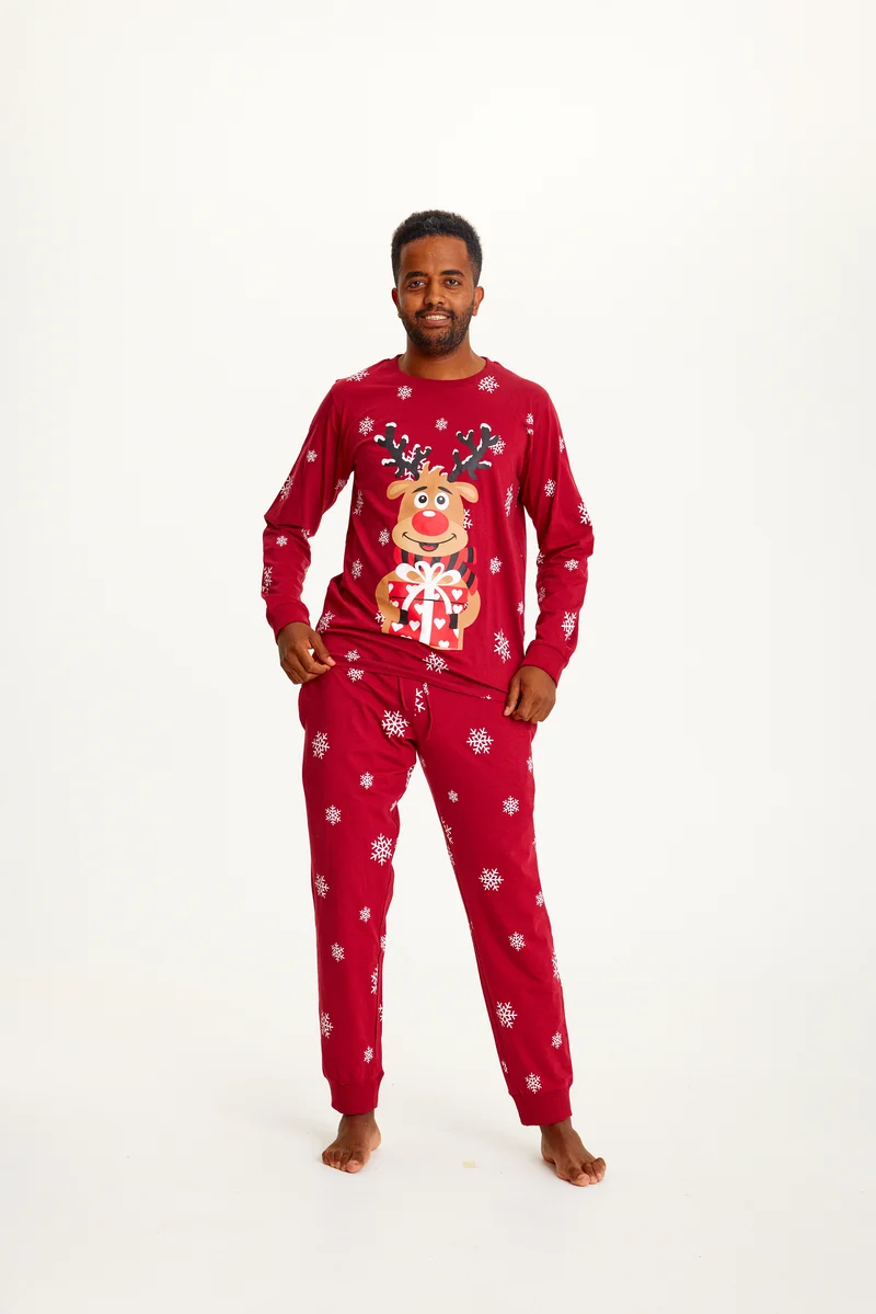 Rudolfs Cute julepyjamas Rød - Herre.