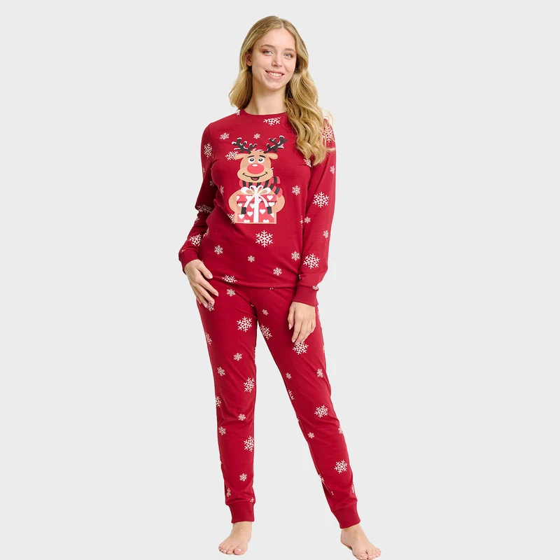 Rudolfs Cute julepyjamas Rød - Dame.