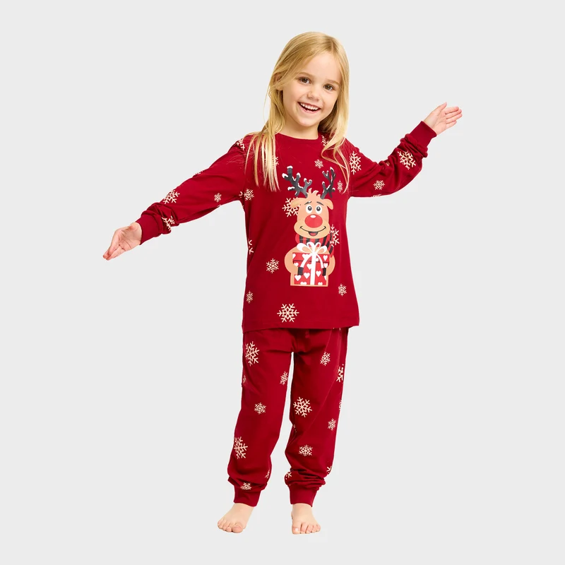 Rudolfs Cute Pyjamas Rød - Børn.