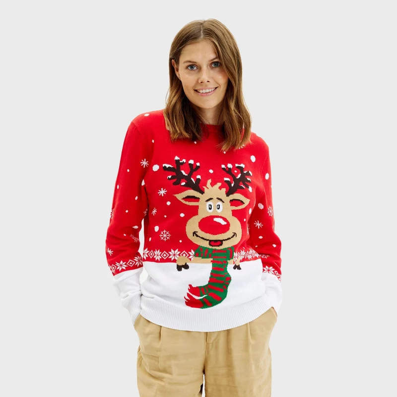 Rudolfs Julesweater Rød - Dame.