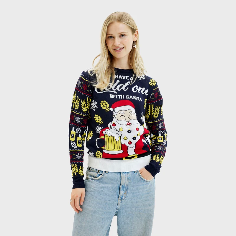 Have A Cold One With Santa med lys - Dame