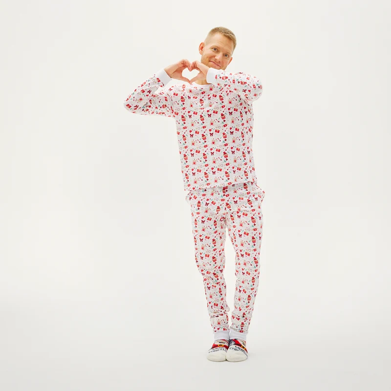 Valentines Pyjamas Hvid - Herre.