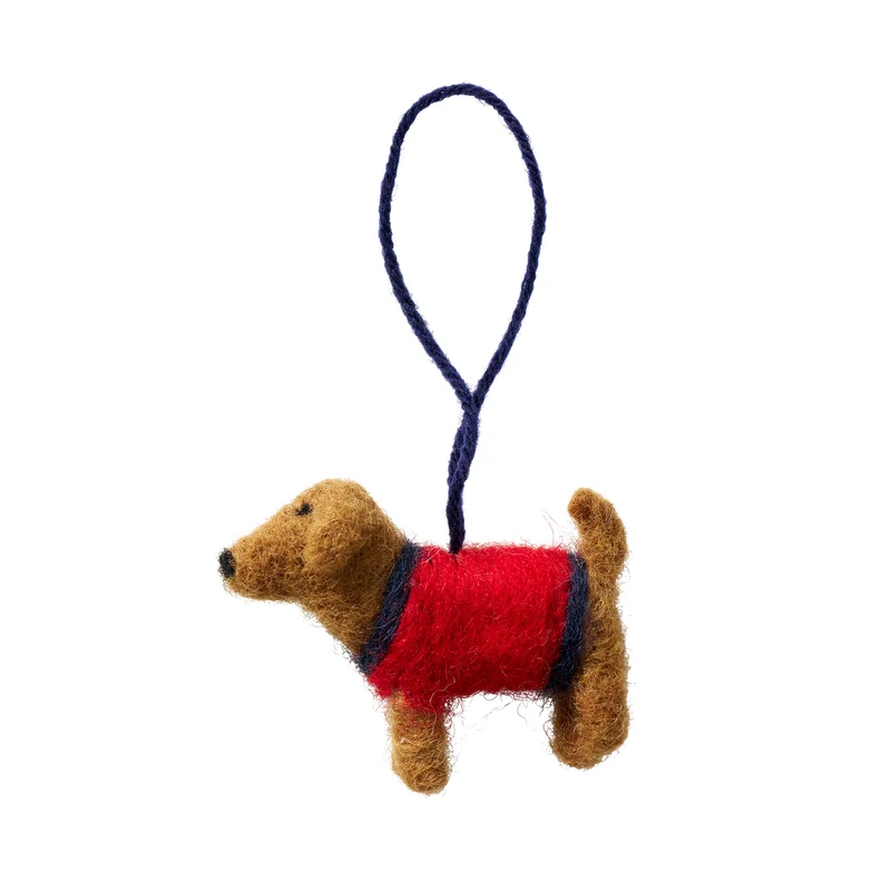 Winter dog ornament