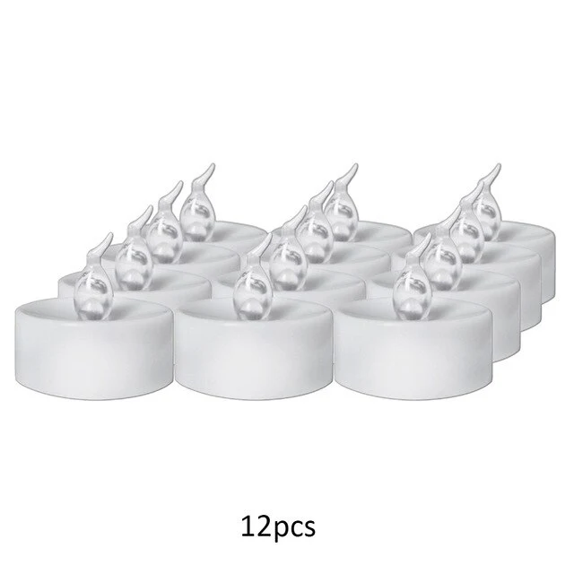12pcs/Lot LED Candle Flameless Battery Operated Yellow Flashing Candle Light For Birthday Holiday Home Party Wedding Decor