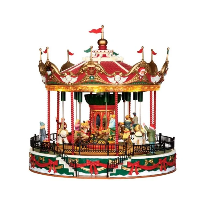 Santa Carousel julkarusell med barn från Lemax