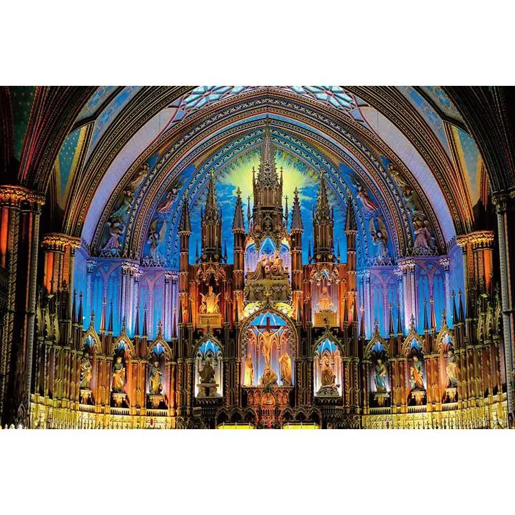 Pussel Glittrande katedral Montreal Notre-Dame-katedralen 1000 bitar YAM-10-1377 YANOMAN