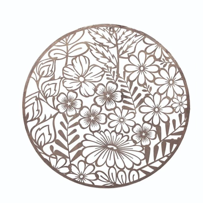 Rund väggdekoration med blommor