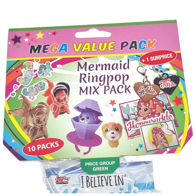 10pk Ring Pop Puppies/Pets/ Mermaid Mix (Storpakk)