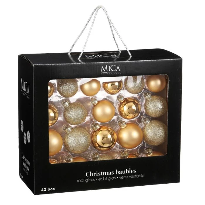 Julgranskulor 42-pack guldfärgade