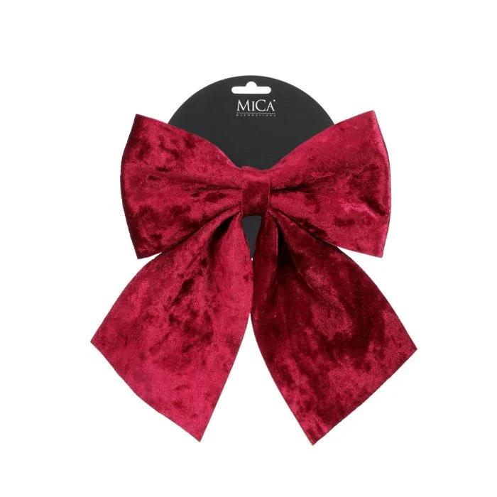 Mörkröd rosett i velour