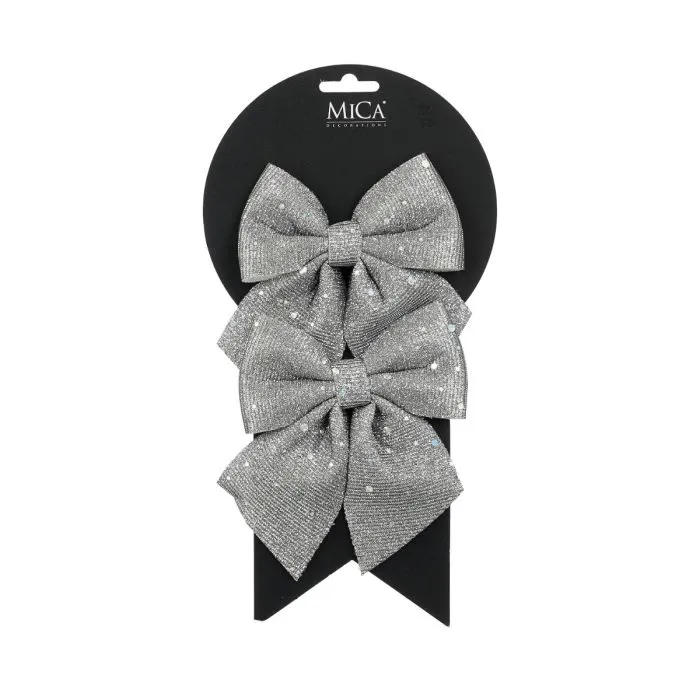 Silverfärgade rosetter 2-pack
