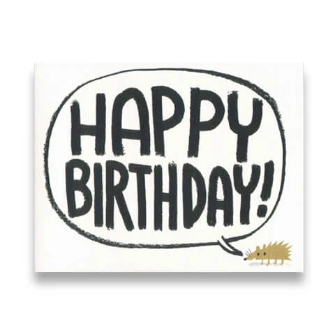 Happy Birthday Hedgehog Mini Greetings Card by Lisa Jones Studio