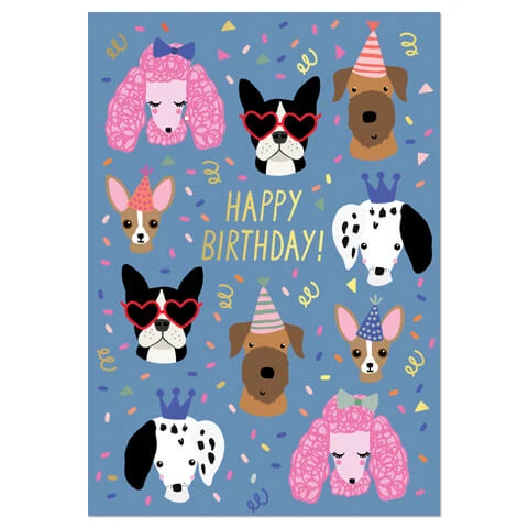 Party Dogs Greetings Card by Mifkins
