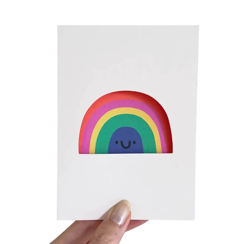 Rainbow Greetings Card by Rumble Cards