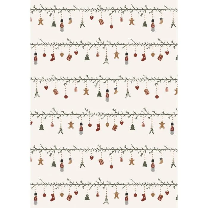 Julklappspapper med julrankor
