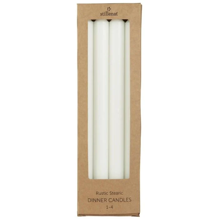 Adventsljus vita med 4 kronljus präglade siffror 1–4