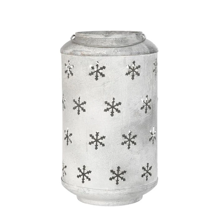 Lykta med snöflingor 29 cm hög