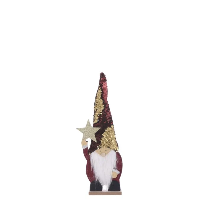 Jultomte med paljetter 46 cm hög