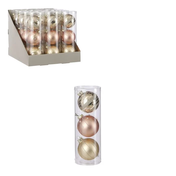 Julgranskulor Champagne 3-pack