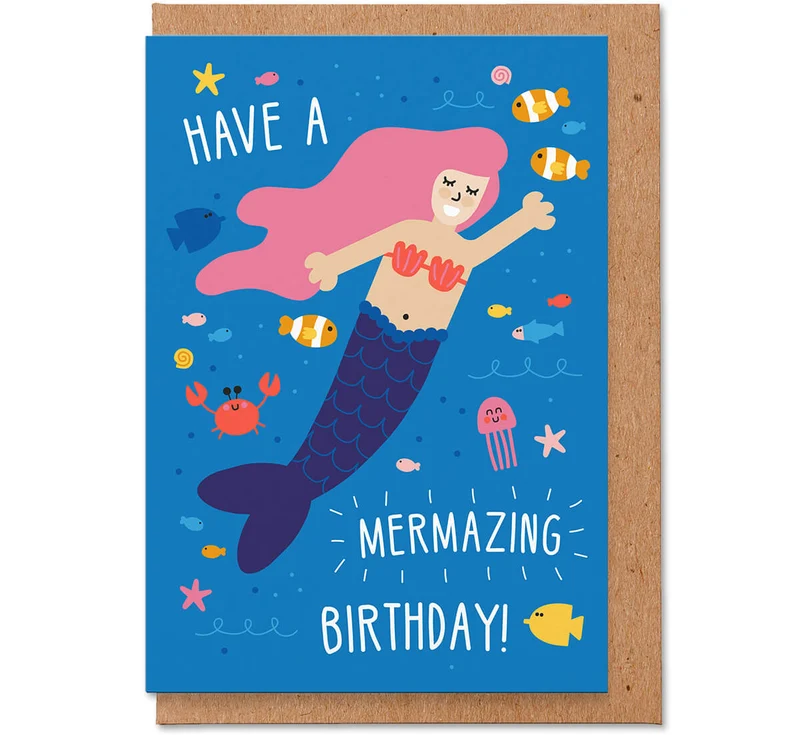 Mermazing Birthday Greetings Card by Studio Boketto