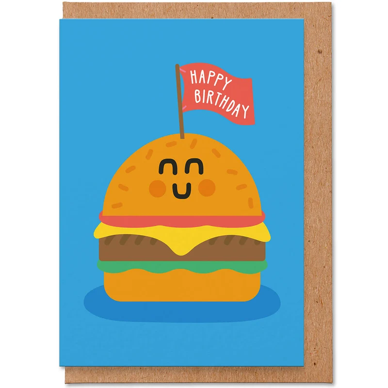 Burger Greetings Card by Studio Boketto