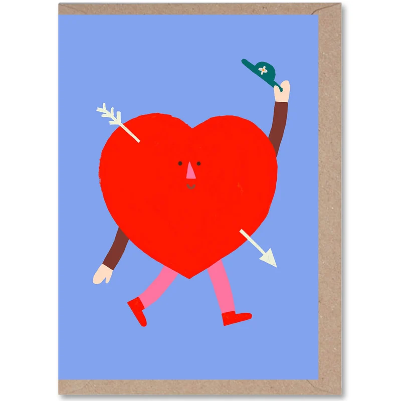 Love Heart Greetings Card by Rumble Cards