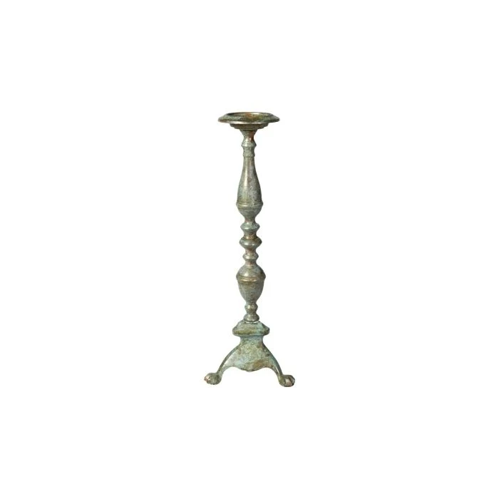 Ljusstake 49 cm hög antikgrön