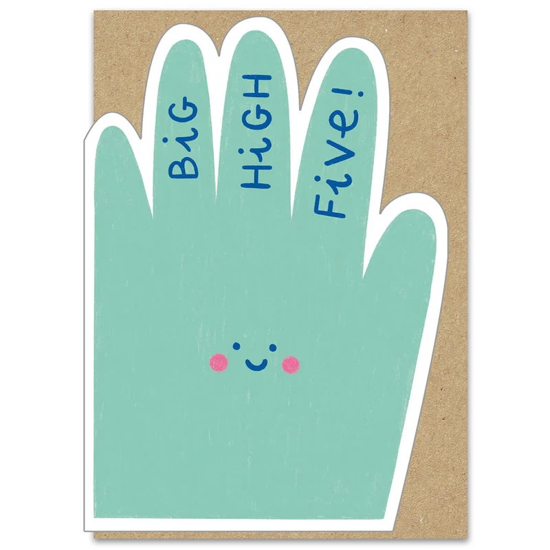 Big High Five Greetings Card by Marylou Chalon for Stormy Knight