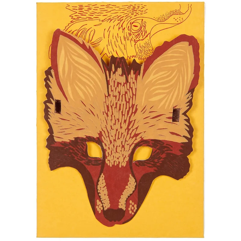 Fox Mask Greetings Card by East End Press