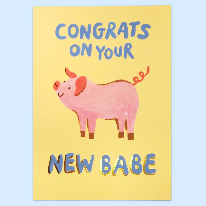 New Babe Baby Greetings Card by Eleanor Bowmer