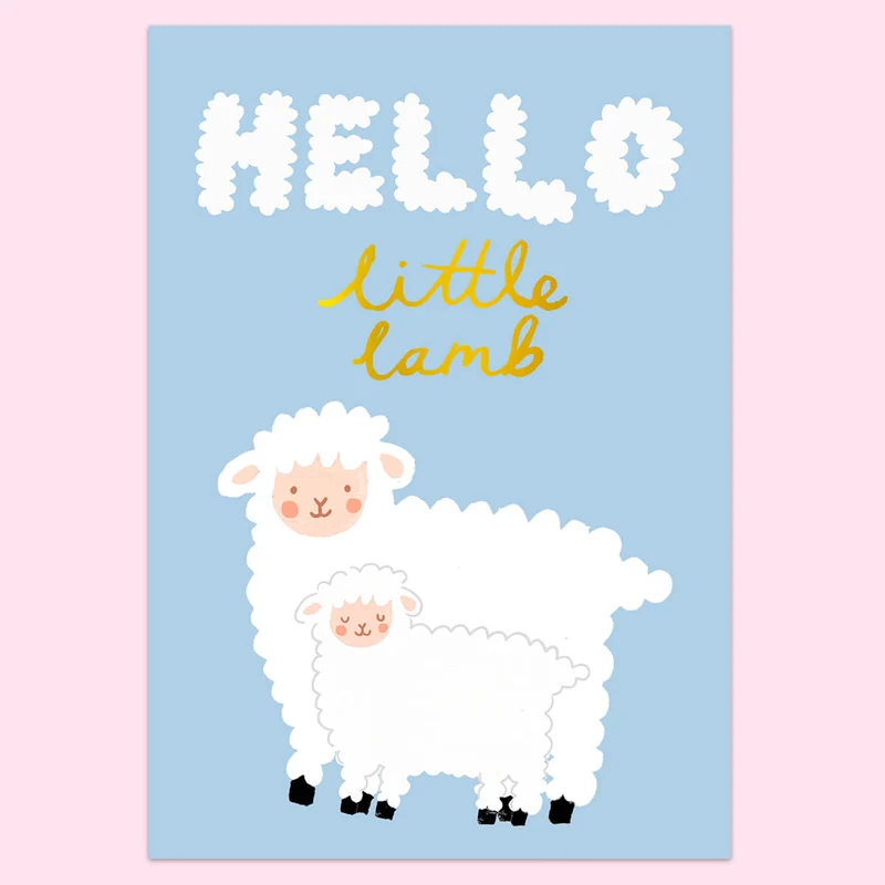 Little Lamb Baby Greetings Card by Eleanor Bowmer