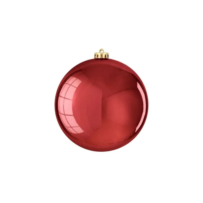 Stor julkula blank mörkröd 15 cm i dia