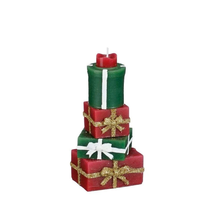 Ljus julklappsstapel