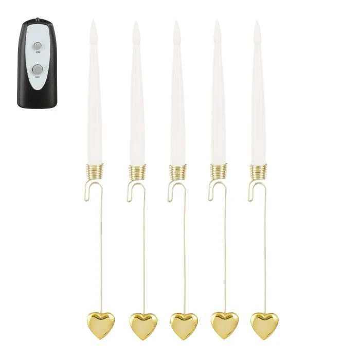 LED-ljus till julgranen med hjärtan 5-pack