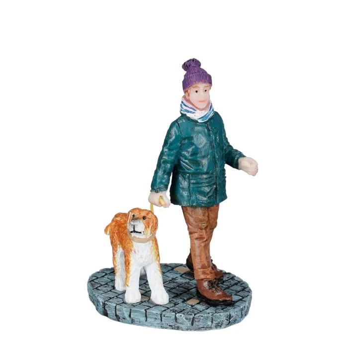 Luville Man som går med hunden