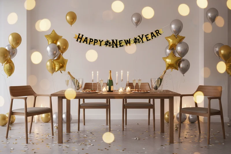Happy New Year oppheng - 91 cm - nyttårsdekor