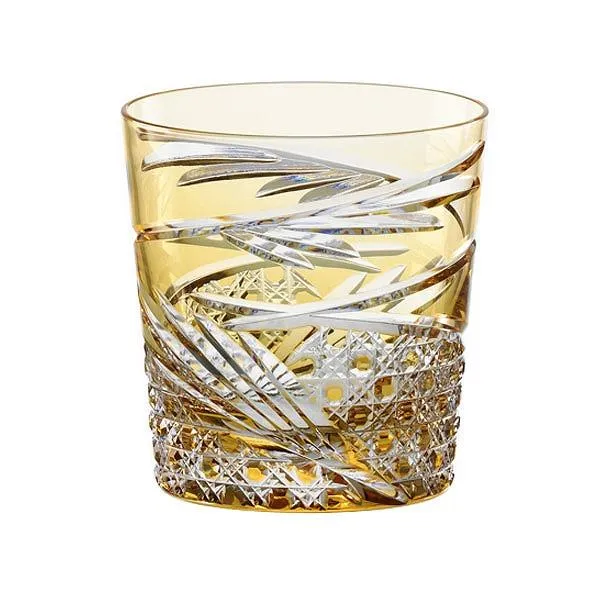 Kagami Kristall Edo Kiriko Glas Gul T577-2944-CUM