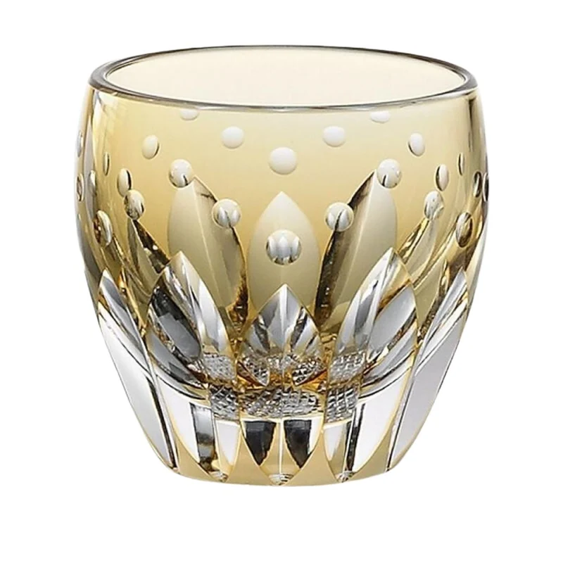 Kagami Kristall Edo Kiriko Glas Gul T535-2839-CUM