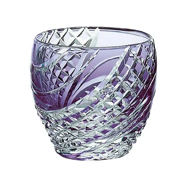Kagami Kristall Edo Kiriko Glas Lila T535-2044-CMP