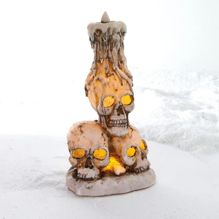 Skull Ljusstake med ljus