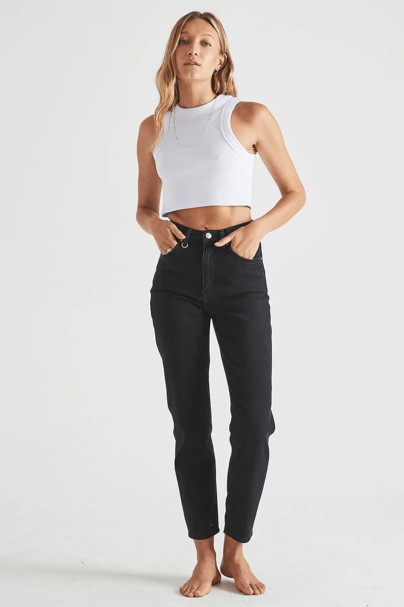 Neuw Stockholm Jeans Lola Mom Black Earth - Premium Denim