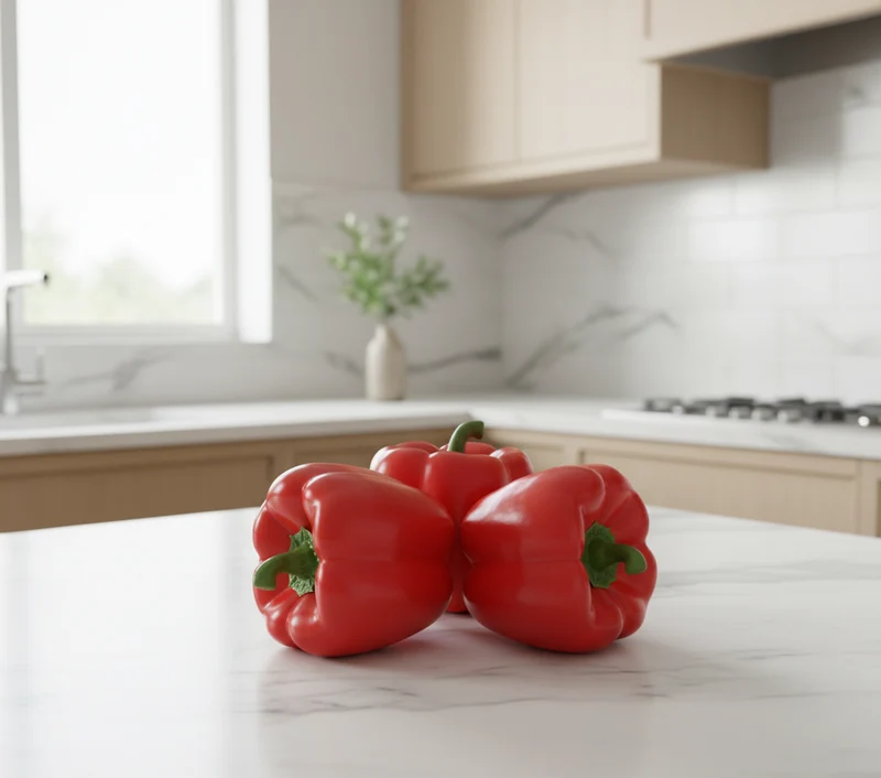 Dekor Kunstig Paprika 3 stk - Naturtro Grønnsaksdekorasjon | Temapynt