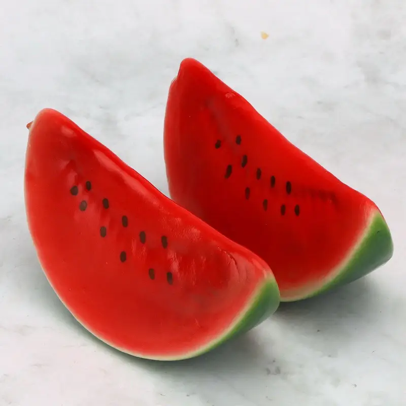 Kunstig Vannmelon Skiver - 2 stk Dekorative Melonbiter 17x8 cm