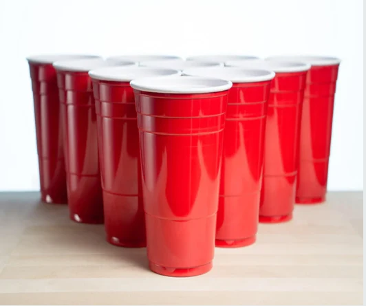 Beer Pong Kopper Røde 25 stk - Partykopper i Plast | Drikkespill