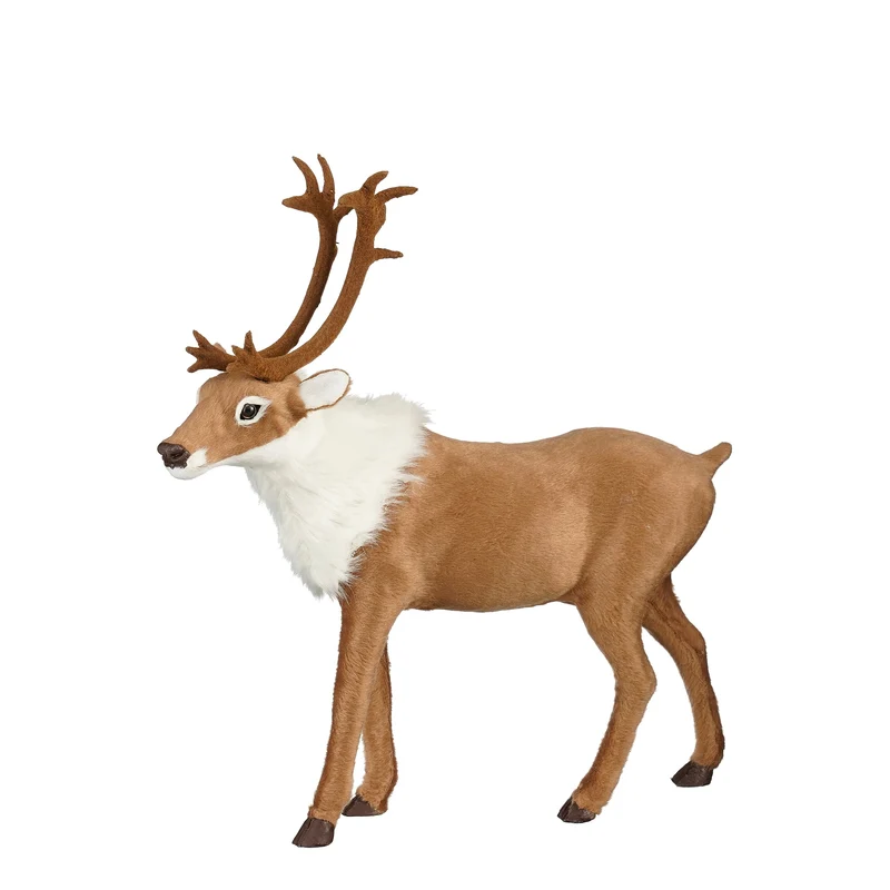 Rådjur med konstpäls och horn 35 cm högt