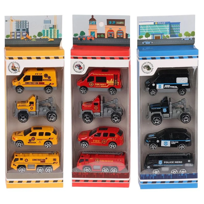 Lekebiler 4pk Diecast | 3 farger